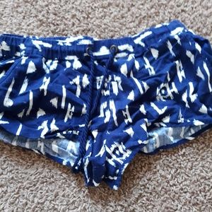 Blue and White Washed Shorts